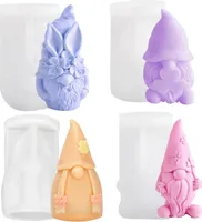 4 Stück 3D Wichtel Silikonform,Silikonform Kerze Weihnachtsmann,Weihnachten Kerzenform,für DIY Silikon Kerzen Gießform,Seifenform Für Handarbeit Ornamente Duftkerze, YisibaihTao
