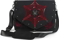 DemoniaCult HB-662 Spinnennetz Tasche Schwarz Rot
