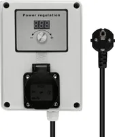 Leistungsregler / Dimmer 3500Watt, Zwischenstecker-Bauform mit IP54 Schutz, LCD-Display 0-100%