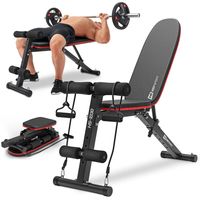 Hop-Sport klappbare Hantelbank HS-1030 mit Beinfixierung - verstellbare Trainingsbank fürBankdrücken oder Sit-ups