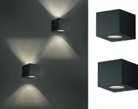 LED Außenwandleuchten UP and DOWN Light Schwarz eckig Außenleuchten für Hauswand