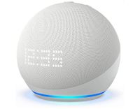 Amazon Echo Dot (5. Generation) Lautsprecher mit Alexa und Uhr weiß
