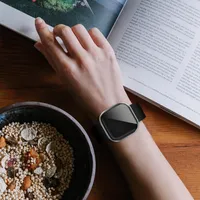 kwmobile 2x Schutzhülle kompatibel mit Fitbit Versa 3 / Sense Hülle - Fullbody Cover Set aus Silikon - Transparent