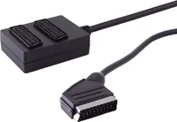 Scart-Verteiler 2fach, vollverschaltet, 0,5m