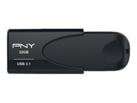 PNY Attache 4 - 32 GB - USB Typ-A - 3.2 Gen 1 (3.1 Gen 1) - 80 MB/s - Ohne Deckel - Schwarz