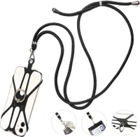 INF Nylonové pouzdro na telefon Lanyard Černá