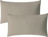 Doppelpack Luxury Kissenbezug 50x75 silber Baumwolle Mako Satin Reißverschluss