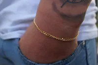 Made by Nami Panzerarmband aus Edelstahl, Herren, 20cm, Gold