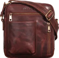 ROYALZ "Antonio" Herrentasche Leder klein im Vintage Look - kleine Männer Umhängetasche aus Echtleder -  kompakte Messenger Bag Ledertasche Herren mir Reißverschluss