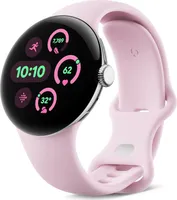 Google Pixel Watch 3 (LTE) 41mm Polished Silver mit Sportarmband Rose Quartz