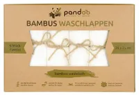 pandoo Waschlappen Bambus weiß 25,0 x 25,0 cm, 6 St.