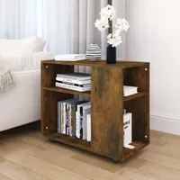 Stolik boczny dąb wędzony 70x35x55 cm materiał drewnopochodny