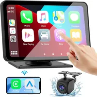 Olvy CarPlay Display - Kabellose Android & CarPlay Box, Rückfahrkamera - 7 Zoll Touchscreen Auto Display Car Play Bildschirm mit GPS Navigation, Radio