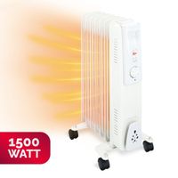 alpina Elektrische Radiator - Elektrische-Heizung mit 2 Heizstufen - einstellbarem Thermostat - Überhitzungsschutz - 1500W - Weiß
