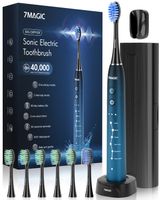 7MAGIC Elektrische Zahnbürste, Sonic Elektrische Zahnbürste mit 6 Bürstenköpfen 40000 VPM 6 Modi, Timer, Wiederaufladbare, Dunkelblau