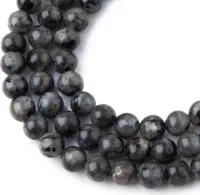 Korálky z minerálu Larvikit 8mm - 24 ks