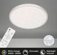 LED Deckenleuchte CCT Sternendekor Kristalloptik dimmbar 24W Ø39,3cm Briloner