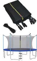 COSTWAY Ø457cm bezpečnostní síť na trampolínu pro zahradní trampolíny, náhradní síť uvnitř se zipem a přezkami, 6 tyčí, výška sítě 180 cm