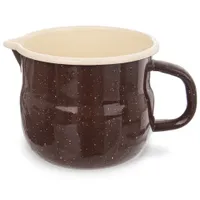 Orion Milchtopf | Kanne | Schnabeltopf emailliert 1,2l braun mit Griff Ausgießer