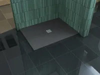32 mm Duschtasse Stonelook 120 x 90 cm in schwarz