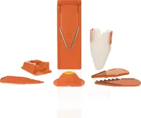 Börner V3 V-Hobel Profi Set, Gurkenhobel Gemüsehobel Gemüseschneider Pommesschneider, Farbe:Orange