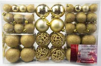 100er Set Weihnachts und Christbaumkugeln in Gold
