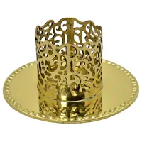 Kerzenleuchter Kerzenständer rund für Kerzen Ø 5cm Metall Messing poliert gold