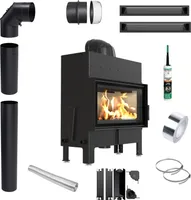 Kamineinsatz aus Stahl FLOKI L 12 kW Ø 200
