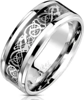60 (19.1) Ring keltischesTribal Silber aus Edelstahl Uni