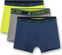 Sanetta Jungen Hipshorts - 3er Pack, Pants, Unterhose Grau/Gelb 140
