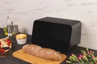 Bambusový/kovový chlebník černý