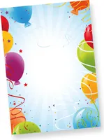 Briefpapier Geburtstag Luftballons 250 Blatt DIN A4 90g/qm beidseitig bedruckt, für Einladung oder Geburtstagsgrüße