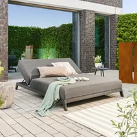 HOME DELUXE - Sonnenliege - VALENCIA, Maße: ca. 203 x 144 x 38 cm, inkl. Sitz- und Rückenkissen aus Quick-Dry-Stoff I Gartenliege Loungebett Doppelliege Sonnenbett