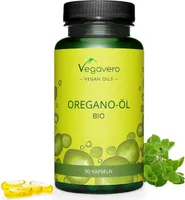 Vegavero Oregano-Öl| 90 Kapseln | mit 129 mg ätherischem Oregano-Öl | 70% Carvacrol und 2,75% Thymol | vegan