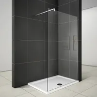Walk in Duschkabine B.120xH.200cm Duschwand +90cm Stabilisator 8mm NANO ESG-Glas Duschabtrennung Duschtrennwand F131