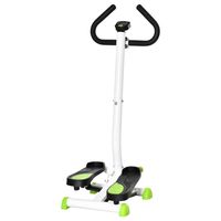 HOMCOM Stepper Fitness Swing Stepper z ekranem LCD i uchwytem Trener domowy do 100 kg Stal ABS Zielony 55 x 44 x 108 cm