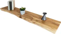 Holzplatte Arya mit echter Baumkante (einseitig), 200 x 30 cm, Akazienholz naturfarben, massiv & lackiert