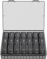 WELLGRO Tablettenbox für 7 Tage - Pillendose je 3 Fächer pro Tag - Klappdeckel mit Druckverschluss - Aufbewahrungsbox - BPA-freier Kunststoff