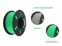 PLA Filament für 3D Drucker 1,75mm Durchmesser GLOW IN THE DARK Nachtleuchtend Grün Green 1kg