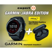 Bundle Vivoactive 4 schwarz Smartwatch + Jabra Elite 4 Active, schwarz In-Ear-Bluetooth-Kopfhörer
