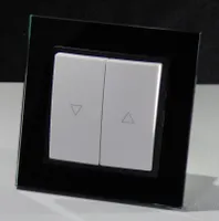 Navaris Lichtschalter 2-facher Touch-Wandschalter mit Glas-Panel und  Status-LED, Schalter mit 2 Touch Buttons für Deckenlampen + Wandlampen