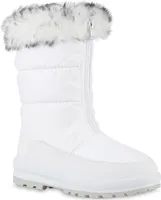 VAN HILL Damen Warm Gefüttert Winterstiefel Stiefel Bequem Kunstfell Schuhe 840074, Farbe: Weiß, Größe: 38