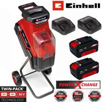 Einhell Messerhäcksler REDAXXO 36/25 2 x Akku 4.0 Ah 18V, 2 x Ladegerät, 36V 25 mm Aststärke