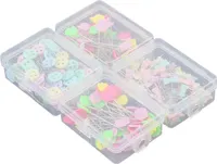 300 Stück Blumen-Knopfkopf-Nähnadeln, gerade Nähnadeln für DIY und Quilting, mit Etui, Nähzubehör (Typ 2)