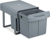 relaxdays Einbaumülleimer 2x15 l grau