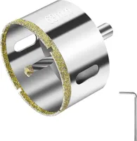 Diamantbohrer, Diamant Lochsäge, 68mm Lochsäge mit Zentrierbohrer, Glasbohrer mit Diamant-Beschichtung Kohlenstoffstahl, Bohrkron Fliesenbohrer für Glas/Fliese/keramisches/Marmor/Kalkstein