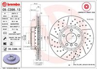 Brzdový kotúč BREMBO Článok: 09.C398.13