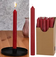 Stabkerze 20er Set weinrot 2,1x22cm Paraffin Dekokerze Kerze Leuchterkerzen Wachskerze Echtwachs Brenndauer 7h