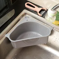 1 Stück Waschbecken Filterablage Dreieck-Lagerregal Seiher Sieb Set Klappbar Abtropfsieb über die Spüle Vegtable/Obst Küche Sieb Teesieb mit ausziehbaren Griffen (Grau)