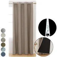 Vorhang Mit Ösen 100% Verdunkelung Gardine Blickdicht Doppellagig Verdunkelungsmaterial Verdunklungsvorhang Wohnzimmer Schlafzimmer Khaki 100x130cm